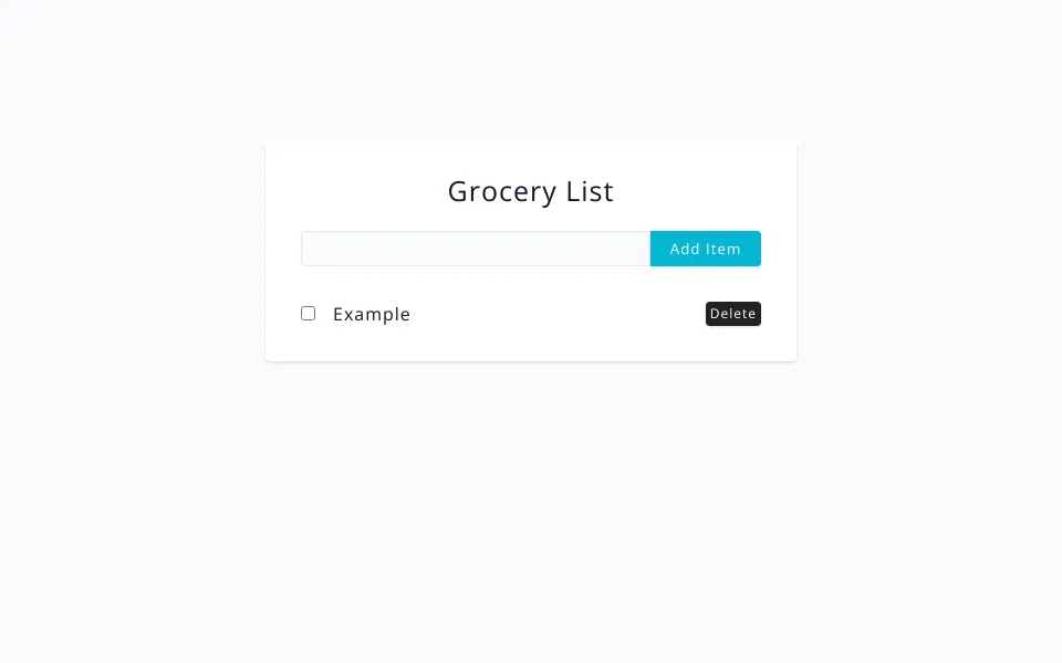 React Grocery List